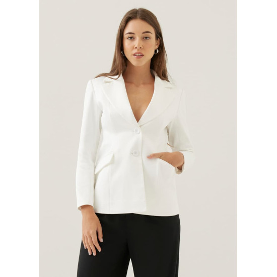 Cosima Padded Satin Peplum Blazer