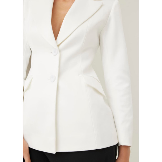 Cosima Padded Satin Peplum Blazer