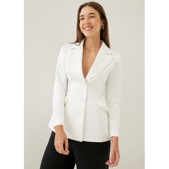 Cosima Padded Satin Peplum Blazer