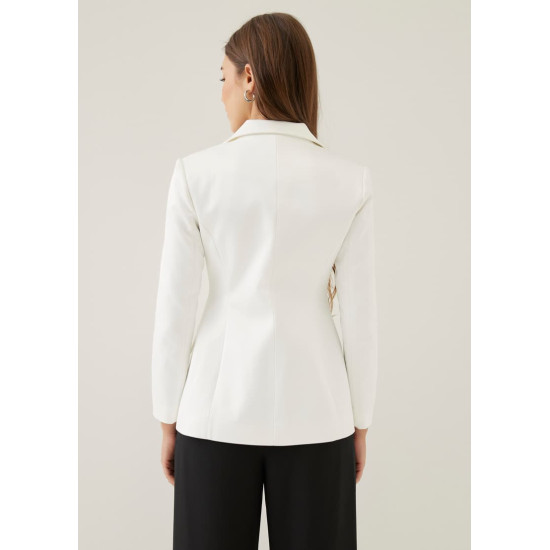 Cosima Padded Satin Peplum Blazer