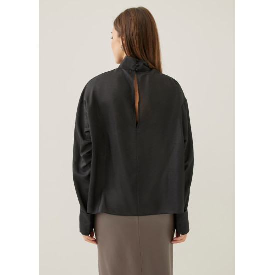 Annalie Organza Turtleneck Blouse