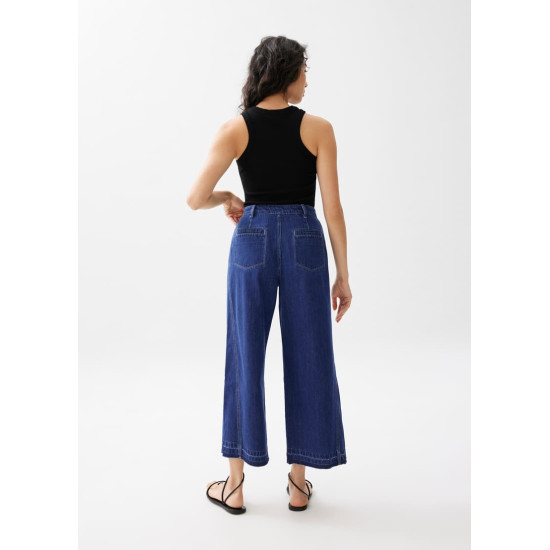 Relaxed Denim Wide Leg Jeans