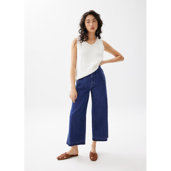 Relaxed Denim Wide Leg Jeans