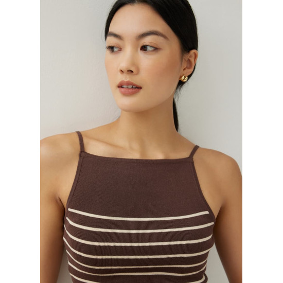 Poleen Striped Knit Tank Top