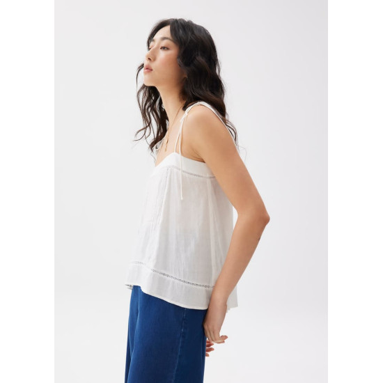 Cotton Lace Trim Camisole Top