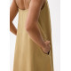 Cotton V-neck Trapeze Midaxi Dress