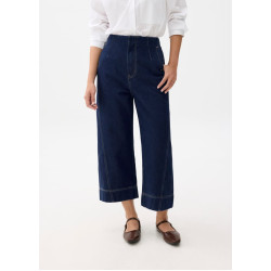 Denim Cropped Wide Leg Culottes