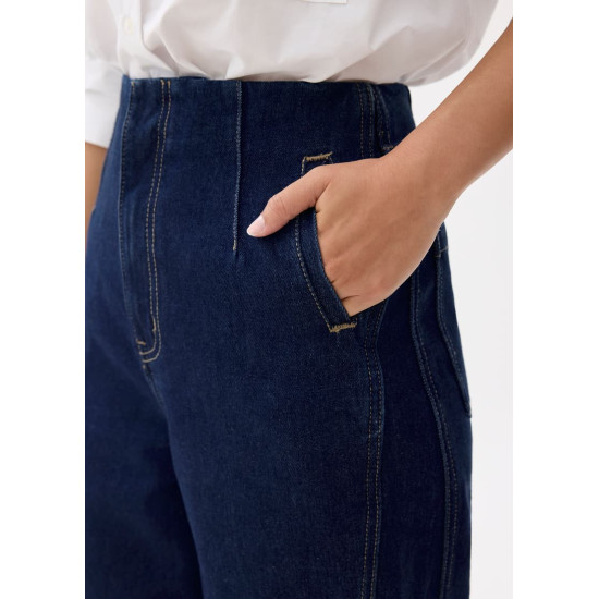 Denim Cropped Wide Leg Culottes