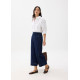 Denim Cropped Wide Leg Culottes