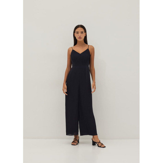 Marlene Pleated Straight Leg Jumpsuit