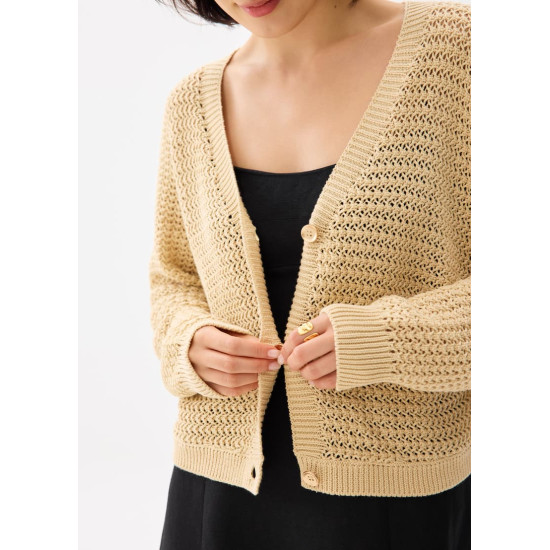 Relaxed V-neck Knit Cardigan