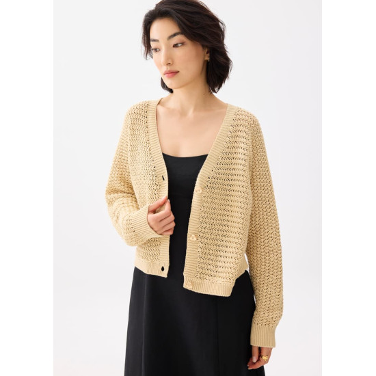 Relaxed V-neck Knit Cardigan