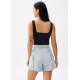 Denim High Waist A-line Shorts