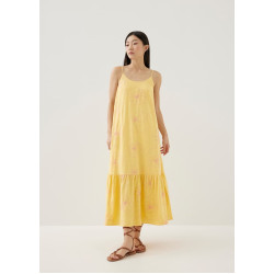 Philippa Embroidered Ruffle Maxi Dress in Rekindled Blooms