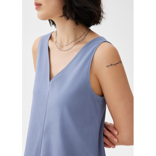 V-neck Trapeze Midi Dress