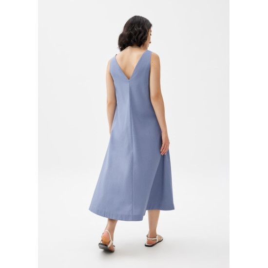 V-neck Trapeze Midi Dress