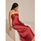 Padded Satin Tube Maxi Dress