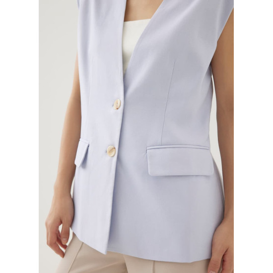 Zilla Shoulder Padded Linen Vest