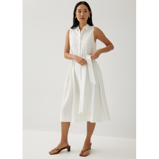 Graziela Collared Trapeze Midi Dress