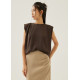 Lianne Shoulder Padded Pleated Top