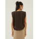 Lianne Shoulder Padded Pleated Top