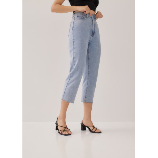 Aurelie High Rise Straight Crop Denim Jeans