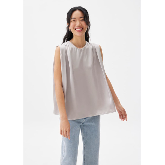 Satin Boxy Shell Top