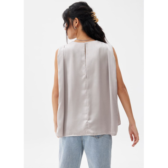 Satin Boxy Shell Top