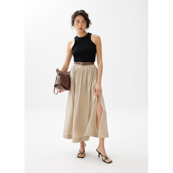 Rei Elastic Linen A-line Maxi Skirt