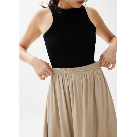 Rei Elastic Linen A-line Maxi Skirt