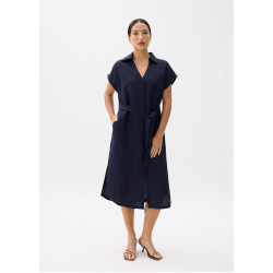 Suri Classic Linen Belted Shirt Dress