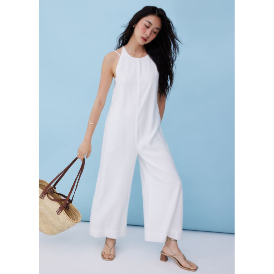 Round Neck Straight Leg Jumpsuit