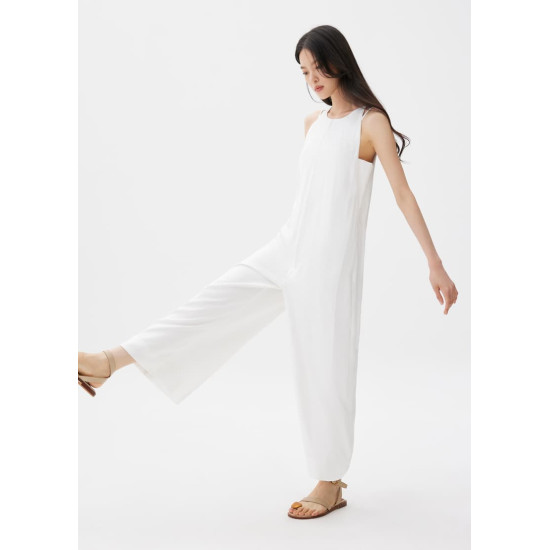 Round Neck Straight Leg Jumpsuit