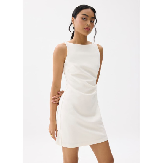 Linh Boat Neck A-line Mini Dress