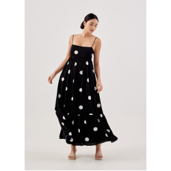 Flyn Polka Dot Babydoll Maxi Dress