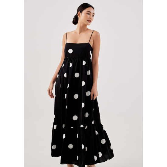 Flyn Polka Dot Babydoll Maxi Dress