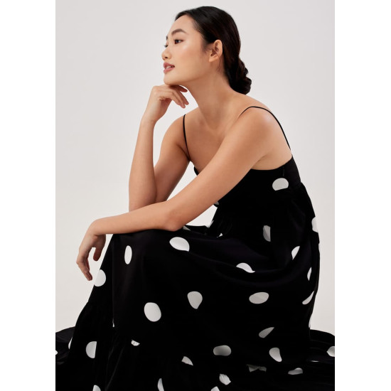 Flyn Polka Dot Babydoll Maxi Dress