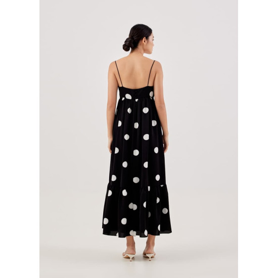 Flyn Polka Dot Babydoll Maxi Dress