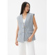 Striped V-neck Tailored Vest