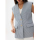 Striped V-neck Tailored Vest