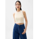 Knit Contrast Stitch Crop Tank Top