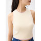 Knit Contrast Stitch Crop Tank Top