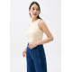 Knit Contrast Stitch Crop Tank Top