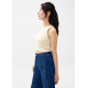 Knit Contrast Stitch Crop Tank Top