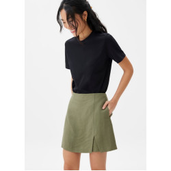 Linen A-line Skort