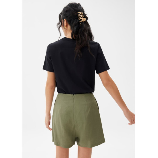 Linen A-line Skort