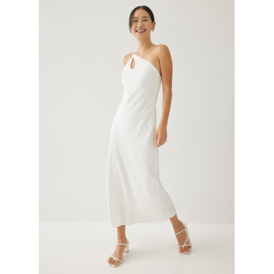 Charlita Linen Column Midaxi Dress