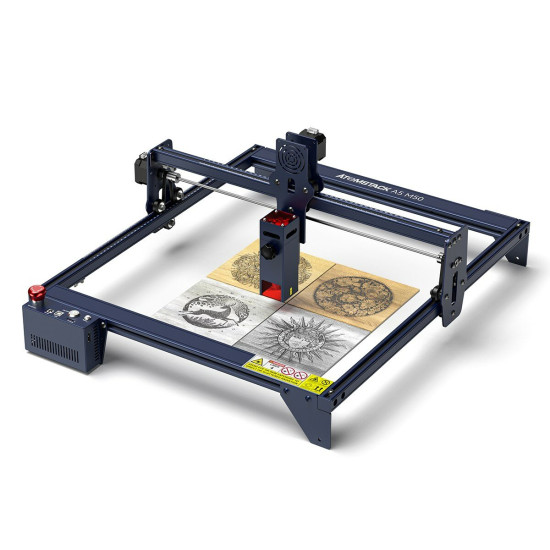  ATOMSTACK A5 M50 APP Control Dual-Laser Laser Engraving Cutting Machine Laser Engraver Cutter 5.5W Output Power Fixed-Focus 304 Mirror Stainless Steel Engraving DIY Laser Marking for Metal Wood Leather Vinyl