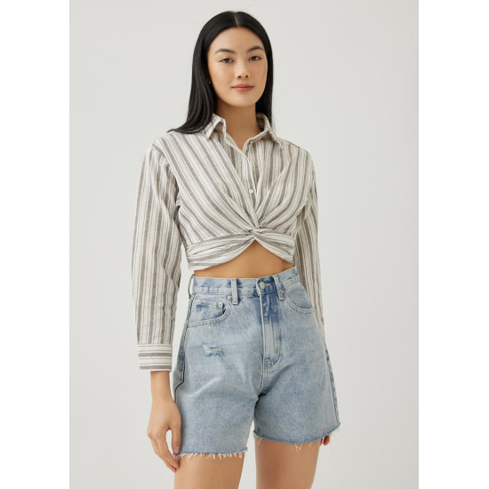 Felize Striped Twist Front Shirt