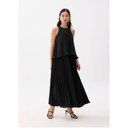 Pleated Trapeze Maxi Dress